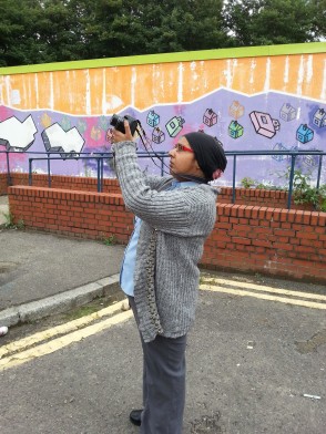 Naz putting her freshly learnt photography skills into practice